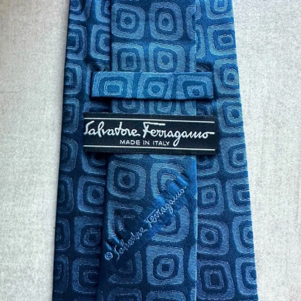 Salvatore Ferragamo Blue on Blue RECENT Silk Tie